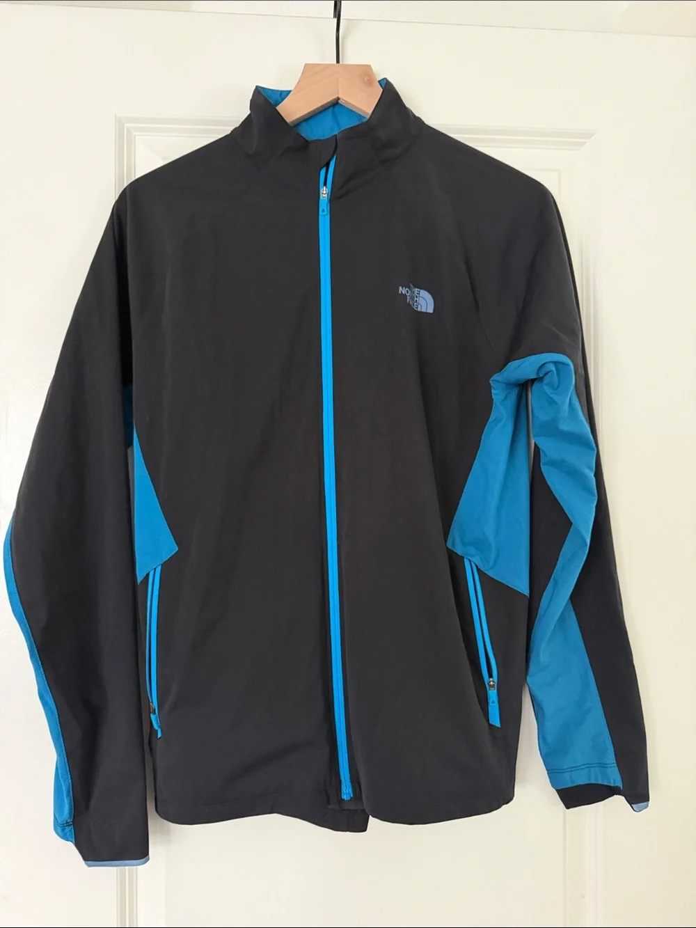 The North Face Black Jacket with Blue Trim